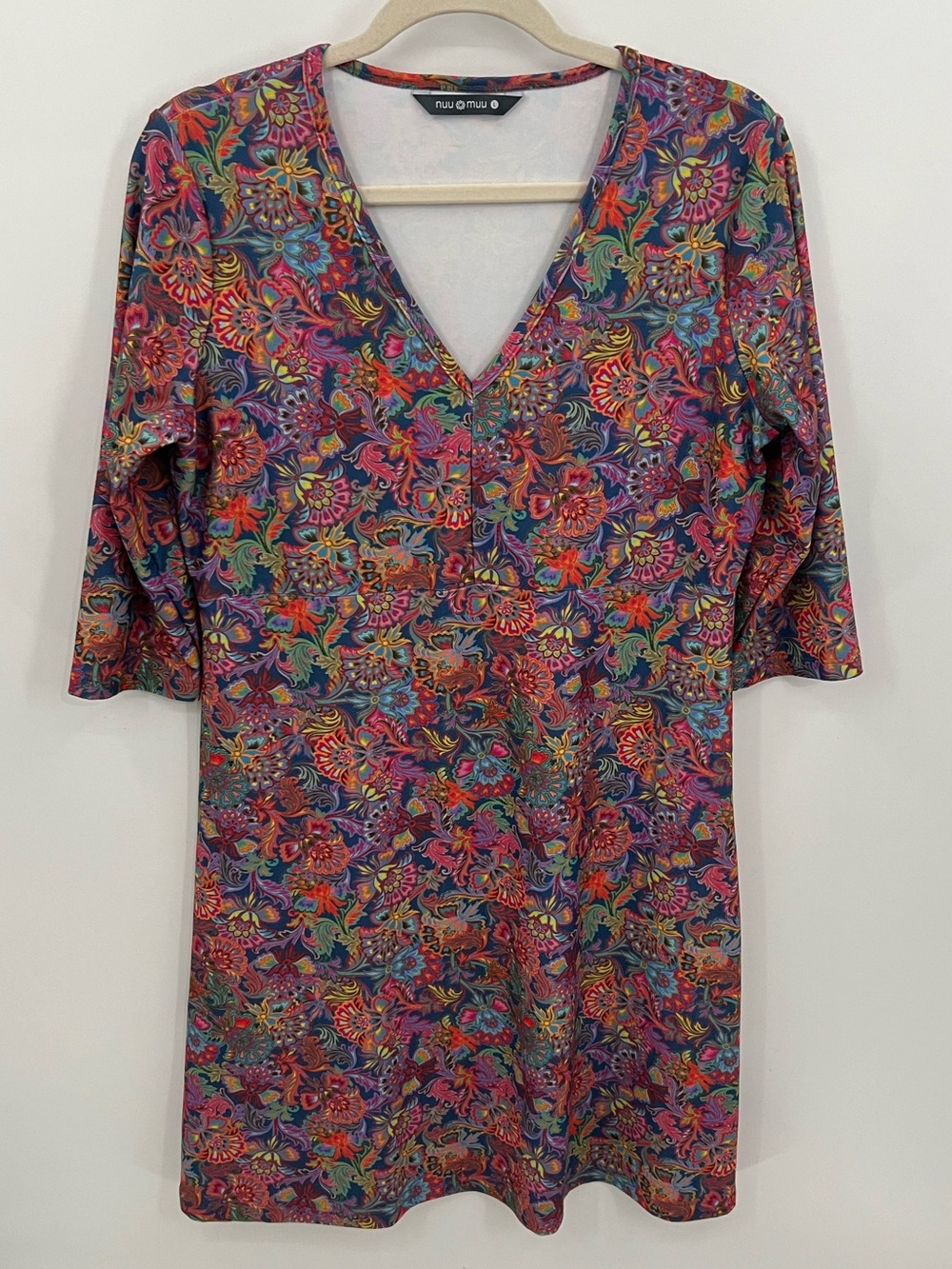 Nuu Muu Vibrant colorful Floral V-Neck active dress